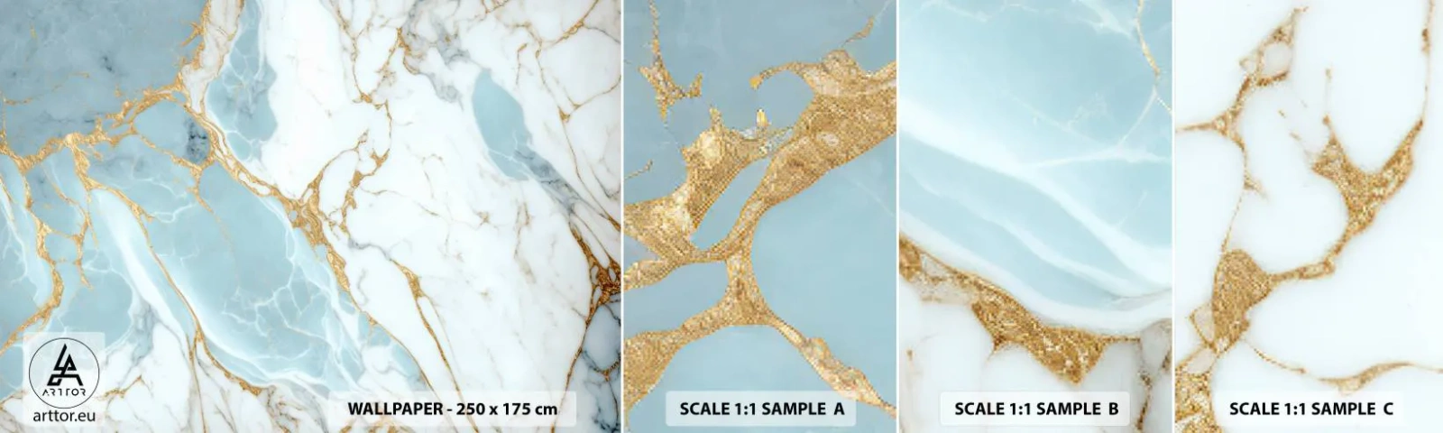 Fotobehang Monster Zelfklevend Deluxe Sticker - Rijkdom van steen - Art-deco, Glamour, Marmer - 100x30 cm