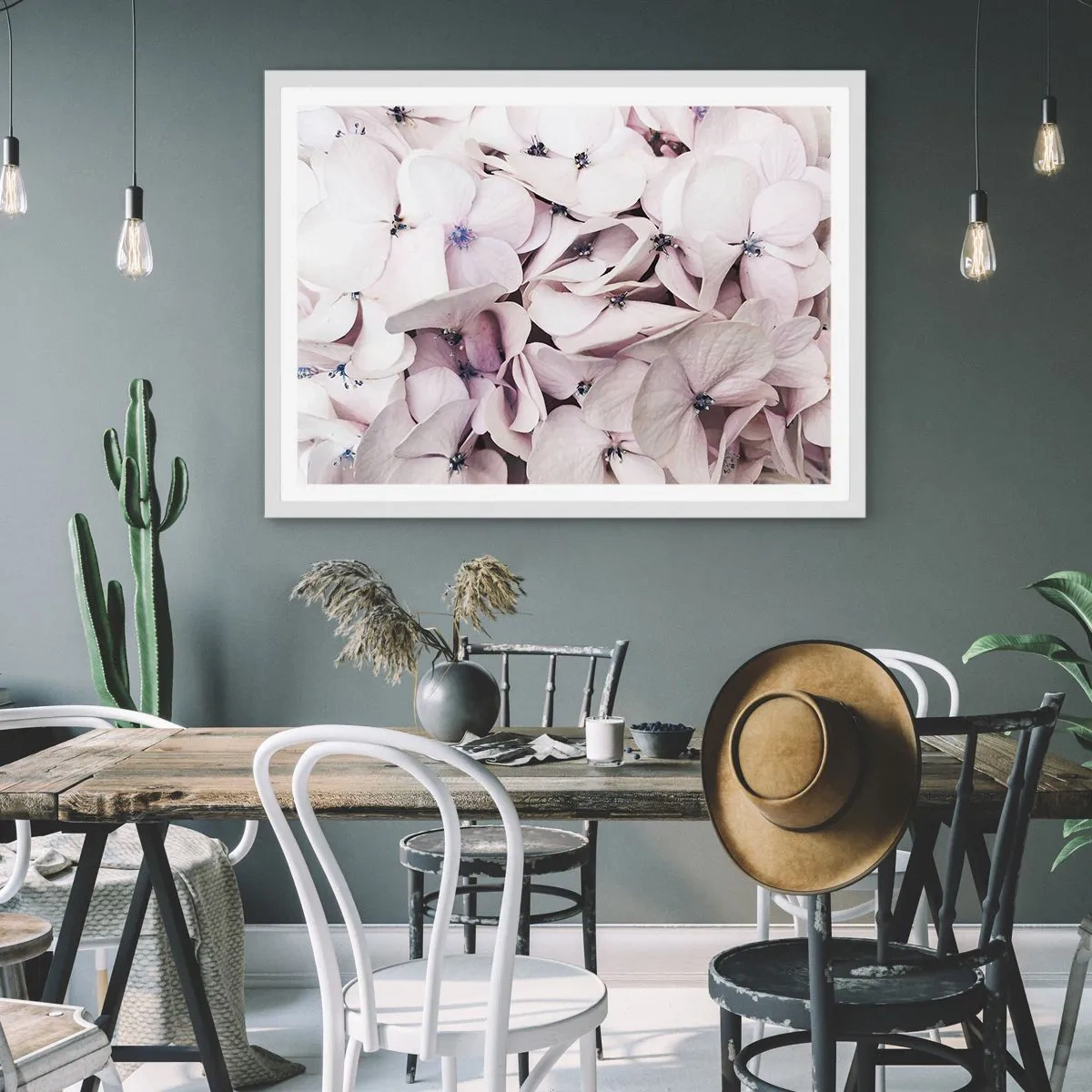 Poster in een witte lijst - In een vloed van bloemen - 40x30 cm