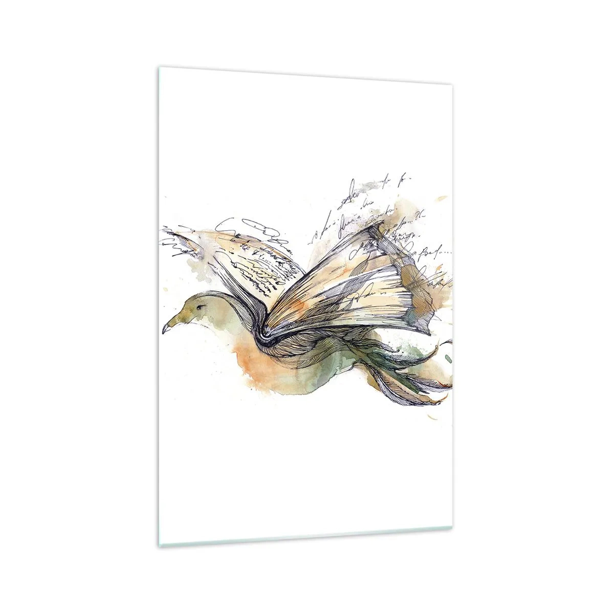 Schilderen op glas - Op de vleugels van poëzie - 70x100 cm
