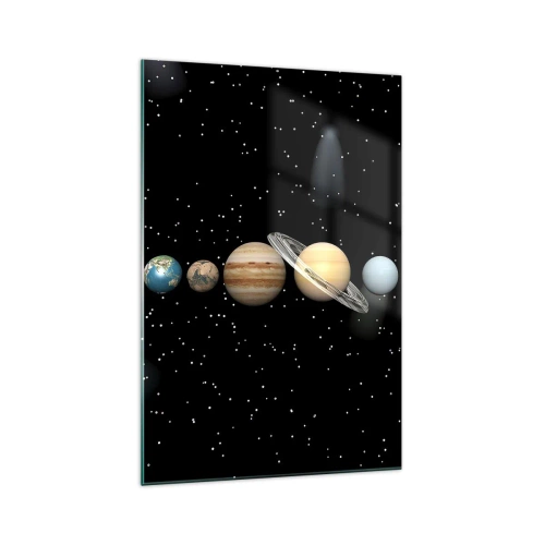 Schilderen op glas - En de planeten razen, razen...  - 70x100 cm