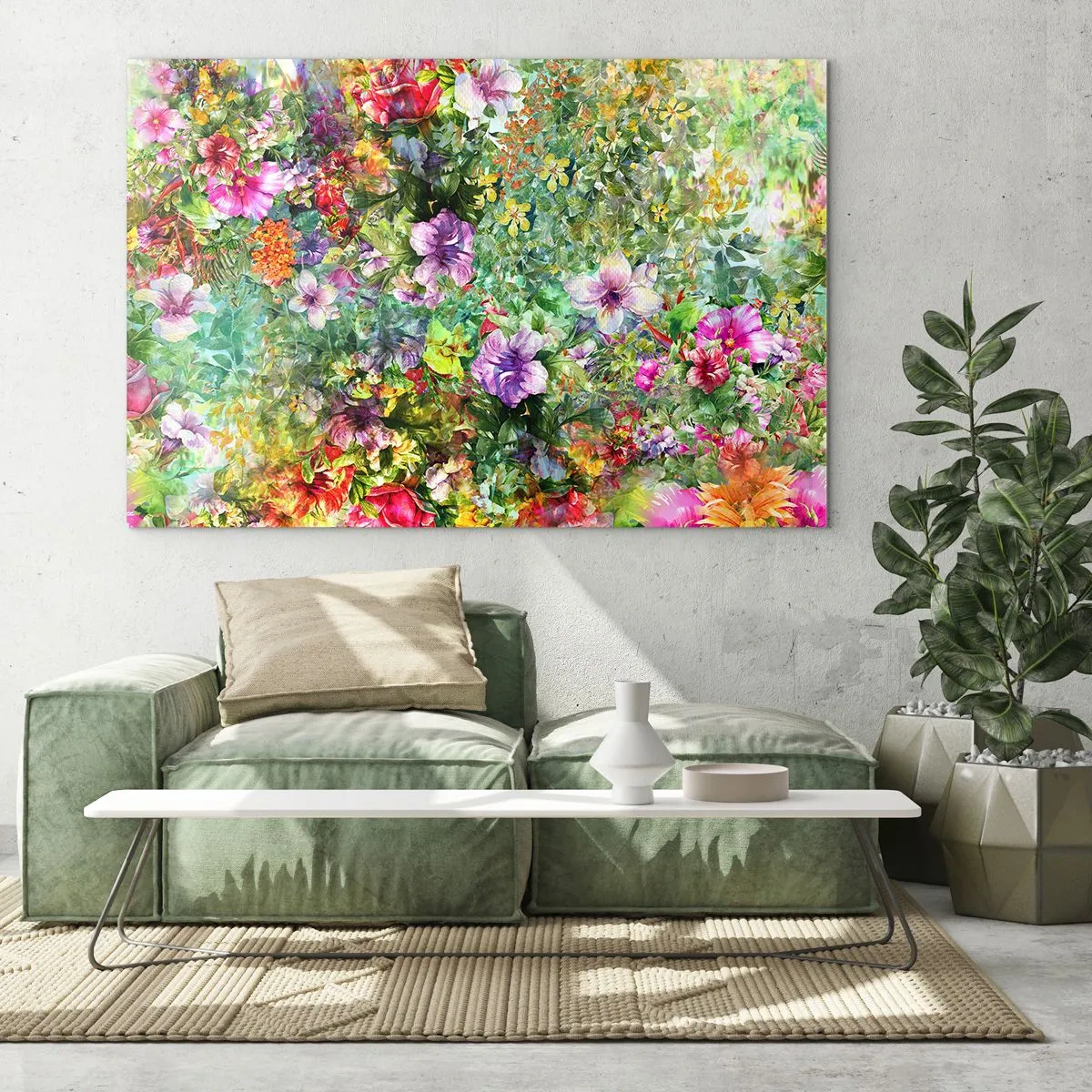 Schilderen op glas - In bloemen voor verderf - 100x70 cm