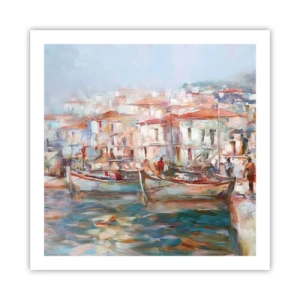 Poster - Pastel vakantie - 60x60 cm