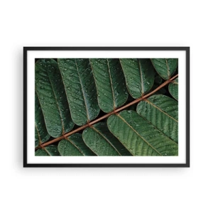 Poster in een zwarte lijst - In een groen ritme - 70x50 cm