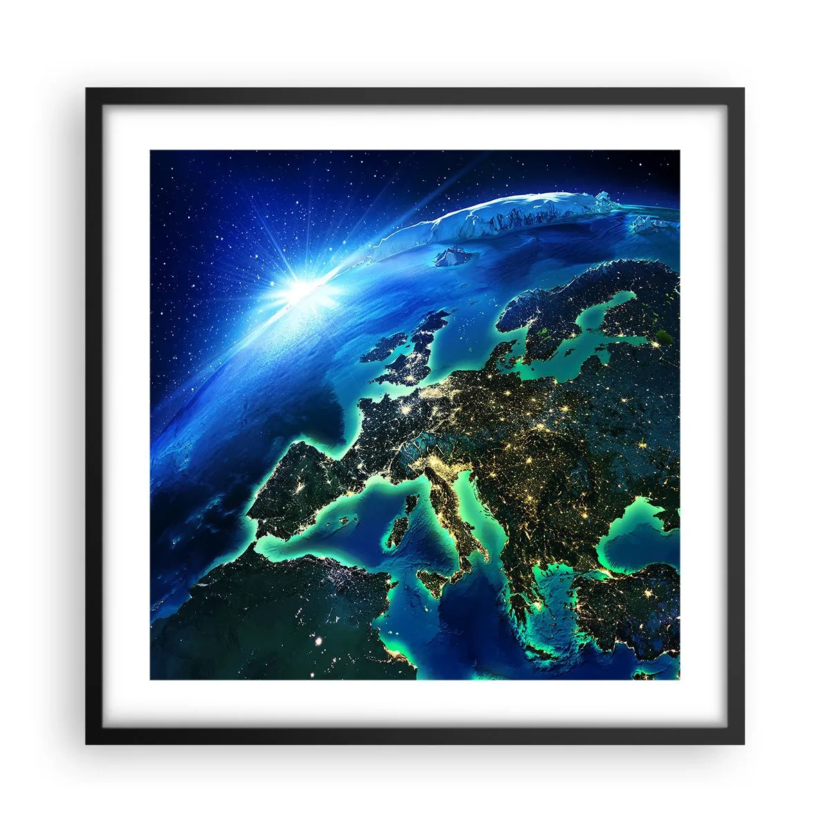 Poster in een zwarte lijst - Sprankelend Europa - 50x50 cm