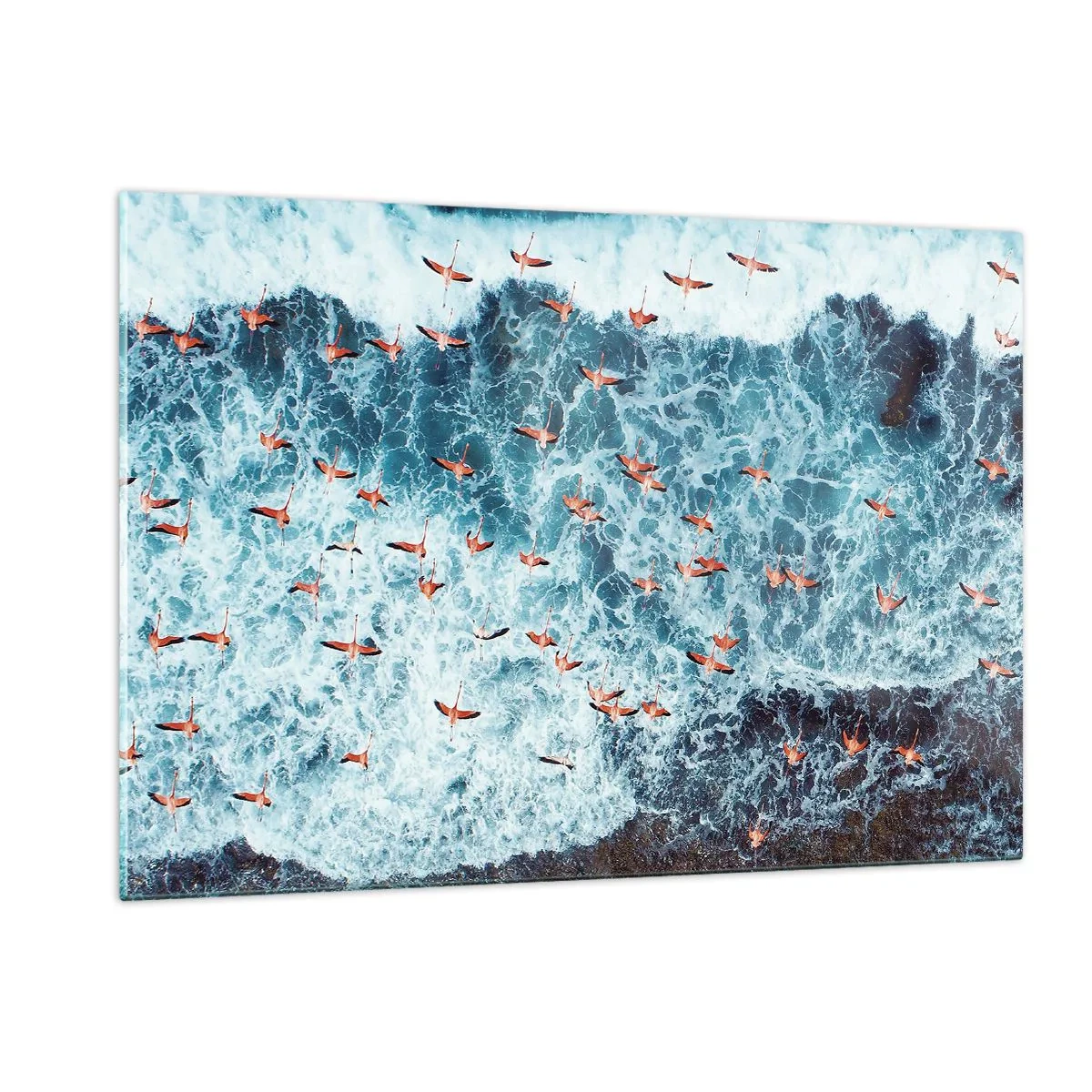 Schilderen op glas - De kustparade - 120x80 cm