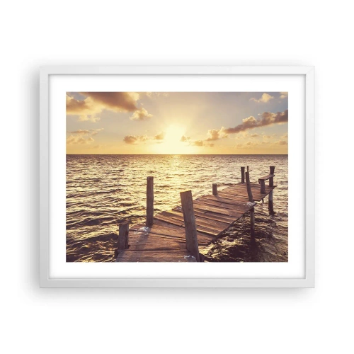 Poster in een witte lijst - Het gouden land van zachtheid - 50x40 cm