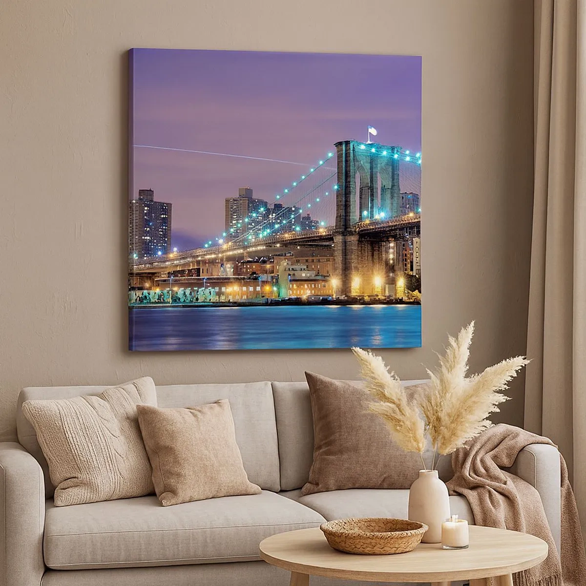Schilderen op canvas - Al vele jaren de Brooklyn Bridge - 30x30 cm