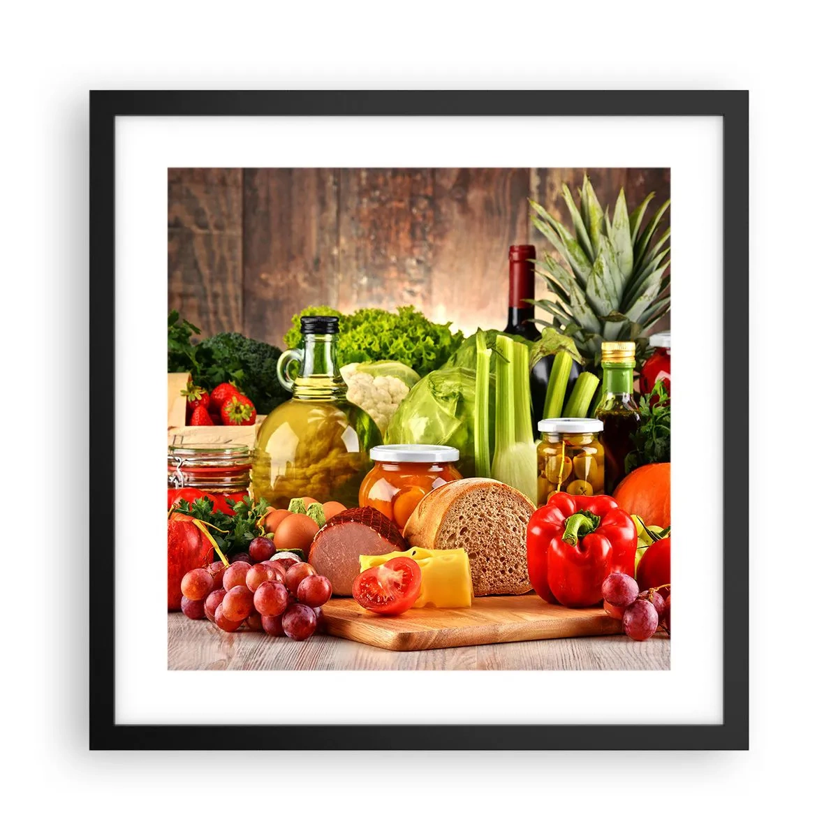 Poster in een zwarte lijst - Gerookt, gebakken en gemarineerd - 40x40 cm