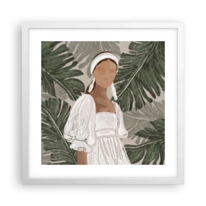 Poster in een witte lijst - Exotisch portret - 40x40 cm