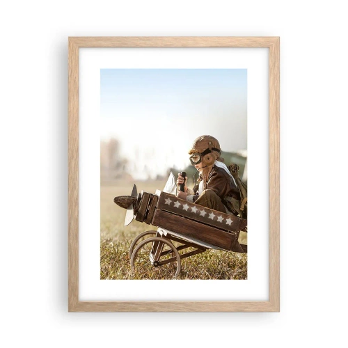 Een poster in een licht eiken lijst - Begin naar een droom - 30x40 cm