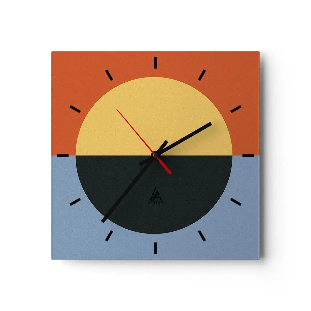 Wandklok - Klok - Een compositie van warmte en koelte - 30x30 cm