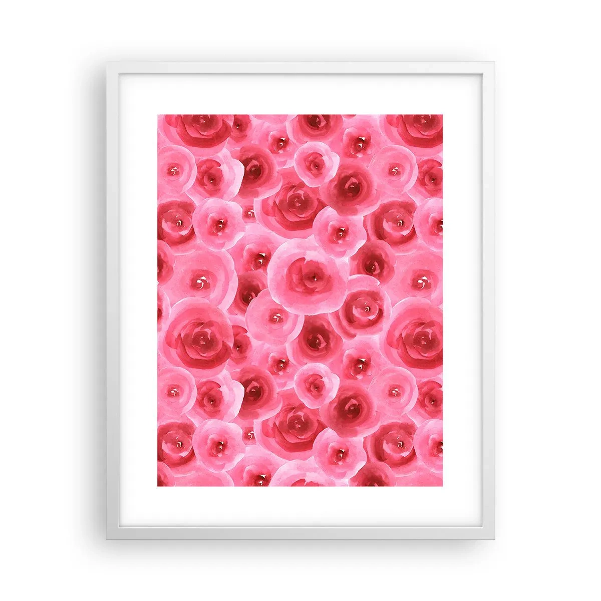 Poster in een witte lijst - Rozen onder en boven - 40x50 cm