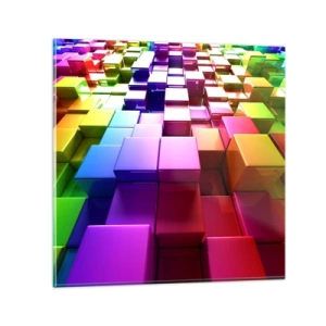 Schilderen op glas - Op-art samen in een team - 70x70 cm