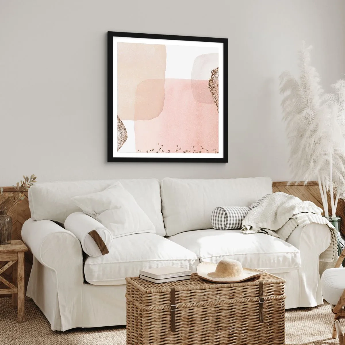 Poster in een zwarte lijst - Een blik door kleur - 30x30 cm