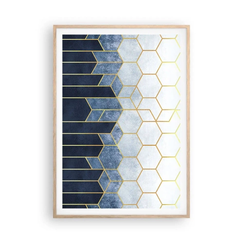 Een poster in een licht eiken lijst - Compositie in een gesyncopeerd ritme - 70x100 cm