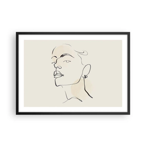 Poster in een zwarte lijst - Een trotse blik - 70x50 cm