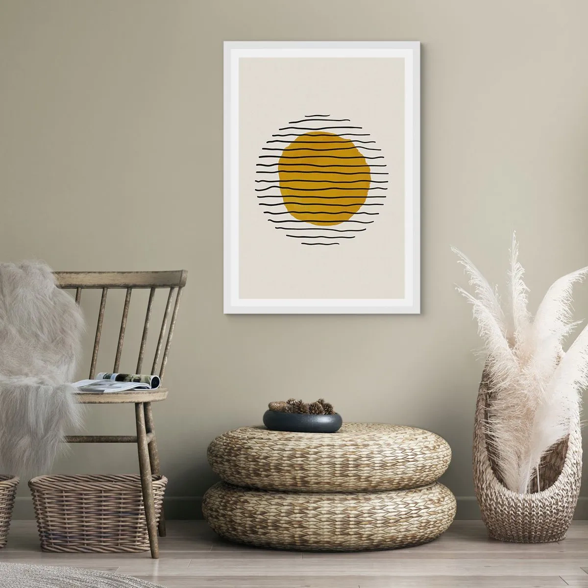 Poster in een witte lijst - Abstractie trillend van warmte - 61x91 cm