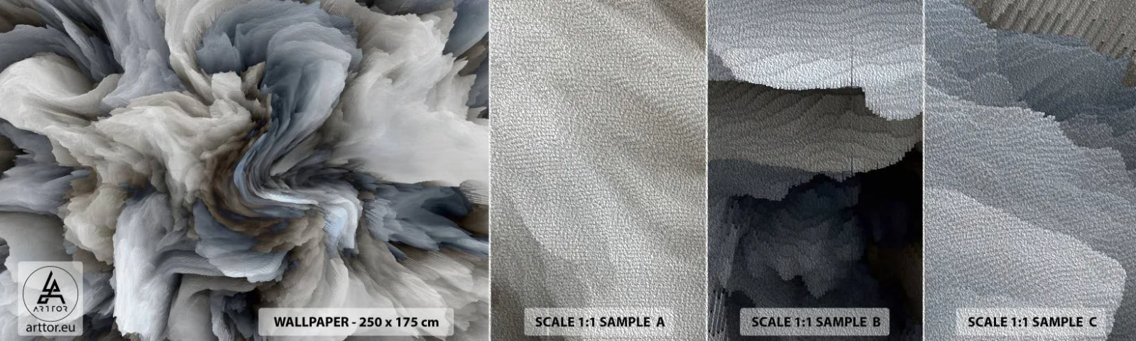 Fotobehang Monster Premium Sand - Steen en bloem - 3D, Driedimensionaal, Deel - 100x30 cm