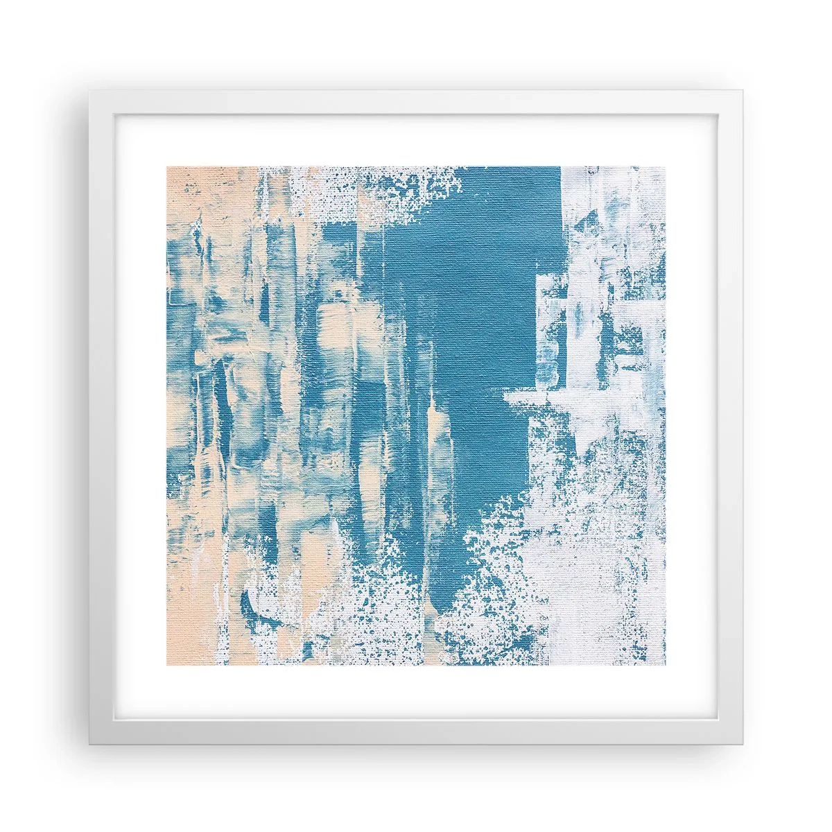 Poster in een witte lijst - Door een ijspegel - 40x40 cm