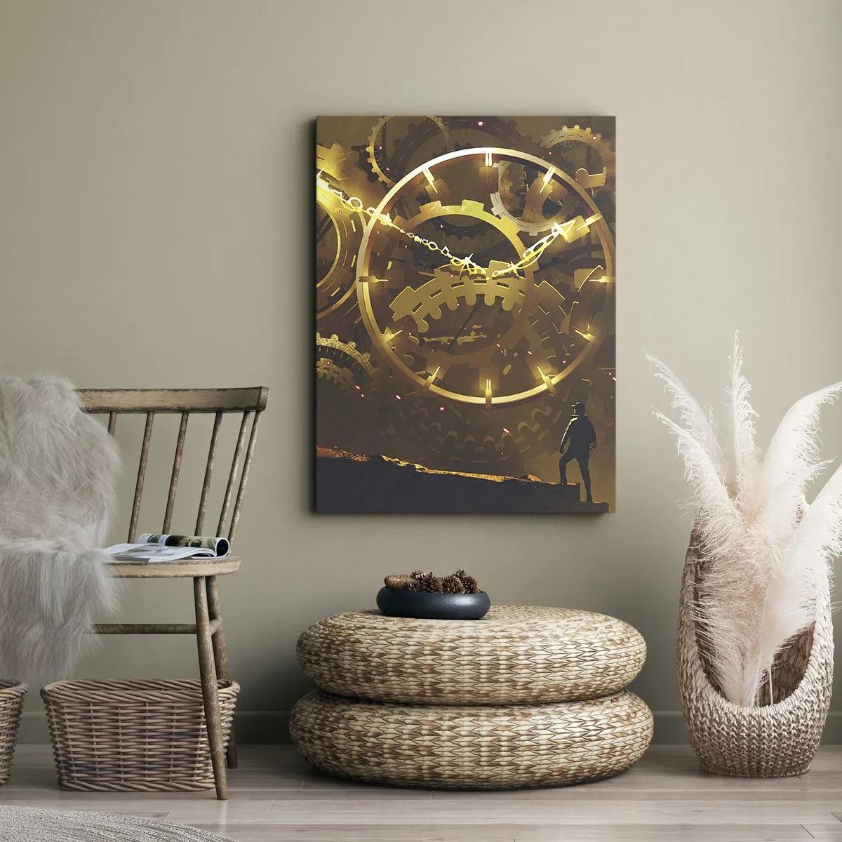 Schilderen op canvas - Aan de bron van de tijd - 45x80 cm