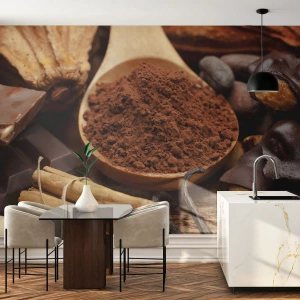 Fotobehang Premium Canvas - Het beste voor verdriet - Gastronomie, Chocolade, Koffie - 200x140 cm