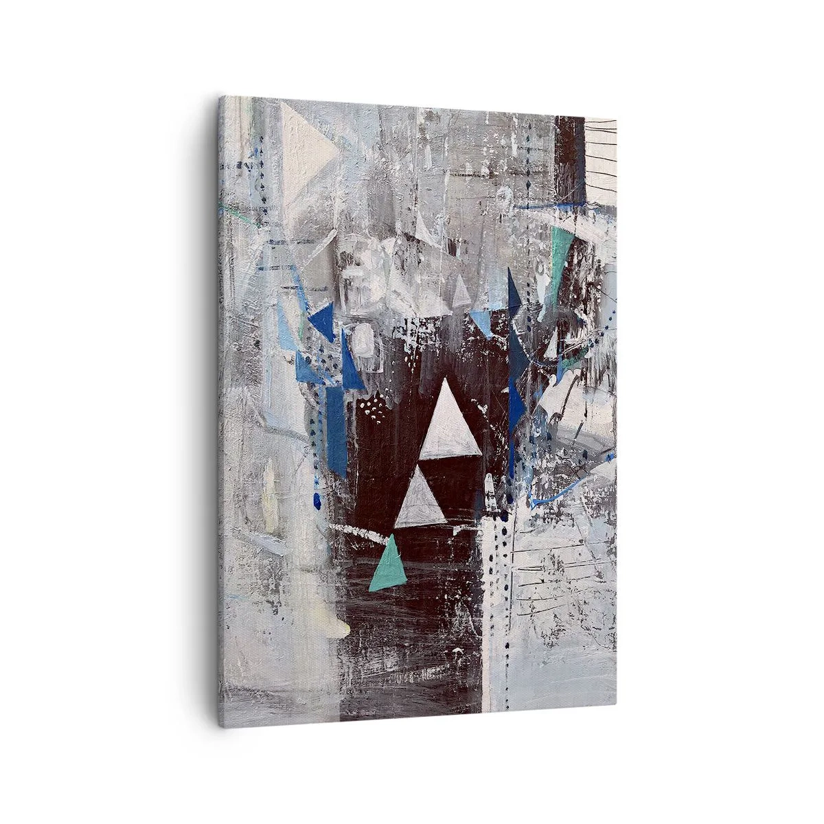 Schilderen op canvas - Overschrijvende volgorde van driehoeken - 50x70 cm