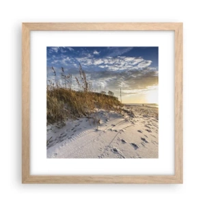 Een poster in een licht eiken lijst - Een uitnodiging voor een wandeling - 30x30 cm