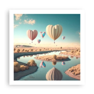 Poster - Liefde laat je vliegen - 60x60 cm