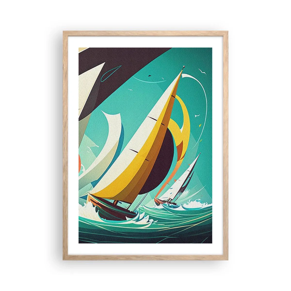Een poster in een licht eiken lijst - Met elementen als een broer - 50x70 cm