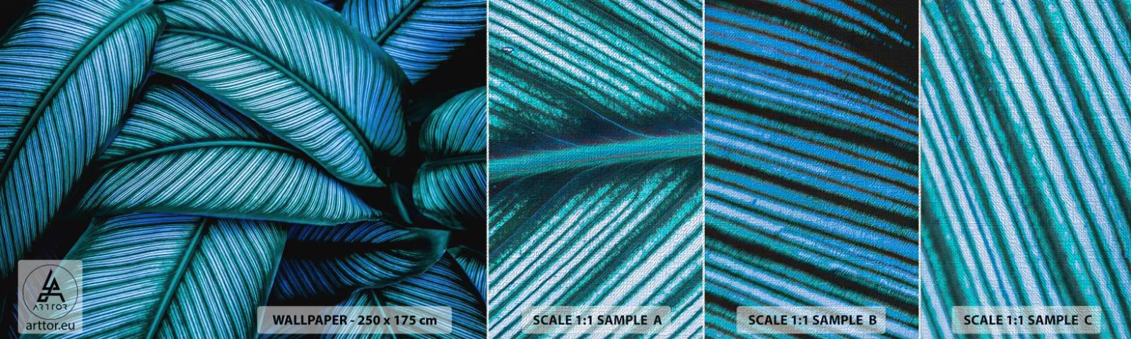 Fotobehang Monster Premium Canvas - Levens lijnen - Bladeren, Plantkunde, Planten - 100x30 cm