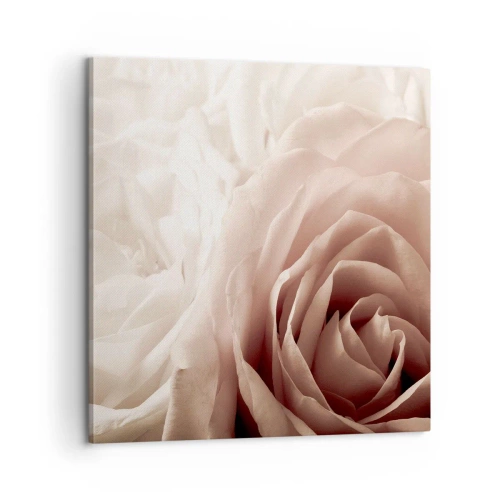 Schilderen op canvas - In het hart van een roos - 60x60 cm