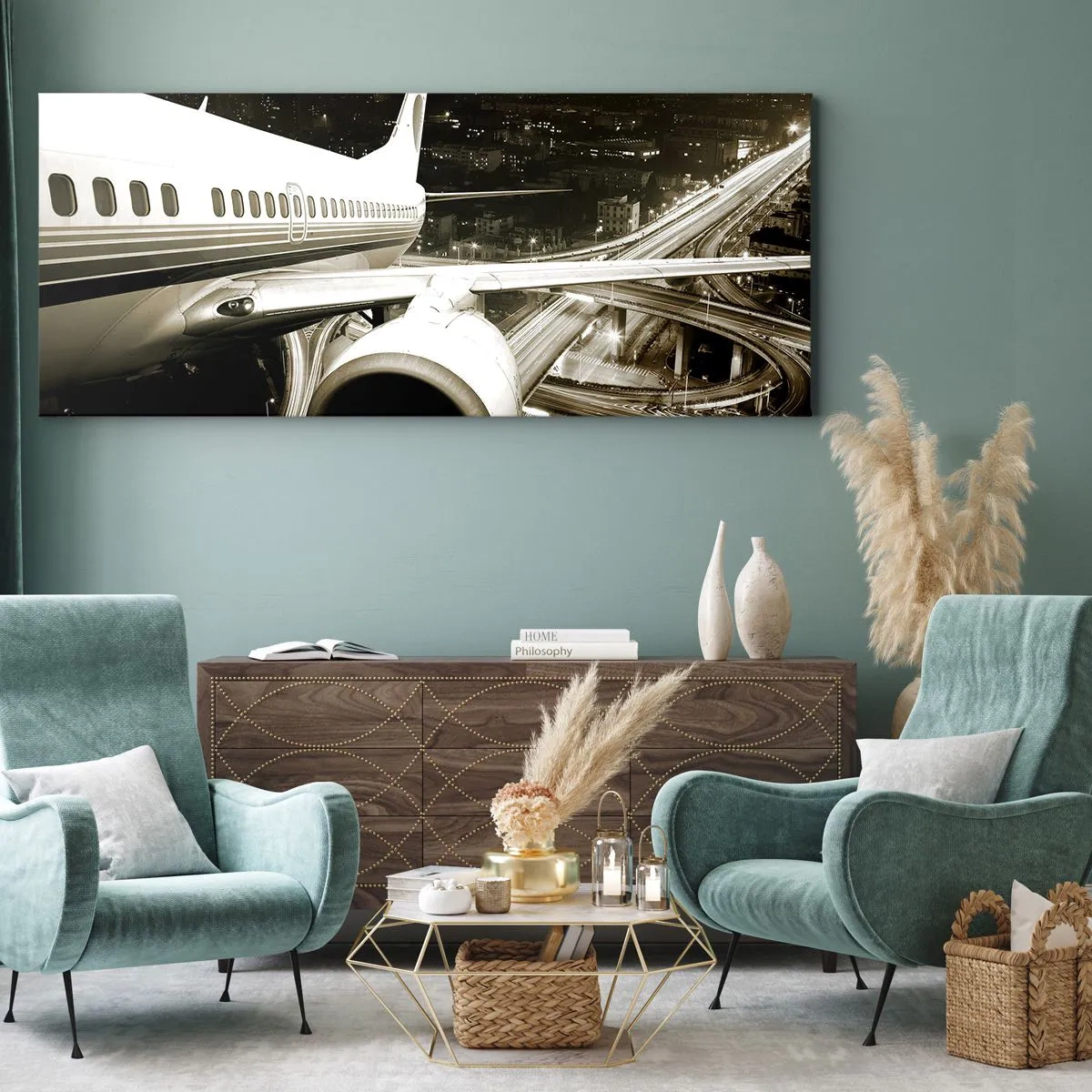 Schilderen op canvas - Vlieg de nacht in - 160x50 cm