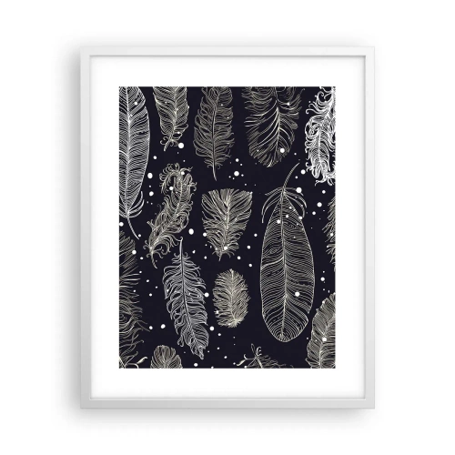 Poster in een witte lijst - Gevederde kant - 40x50 cm