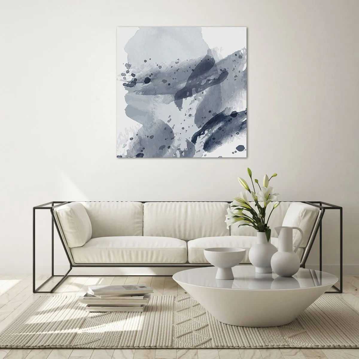 Schilderen op glas - Een onderzoek naar de aard van water - 40x40 cm