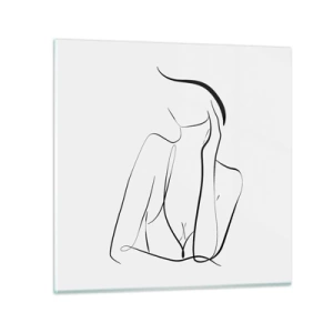 Schilderen op glas - Op de golf van dromen - 60x60 cm