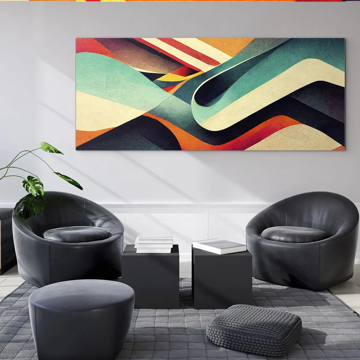 Schilderen op glas - Intensieve compositie - 100x40 cm