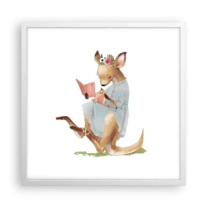 Poster in een witte lijst - Lees me voor mama - 50x50 cm