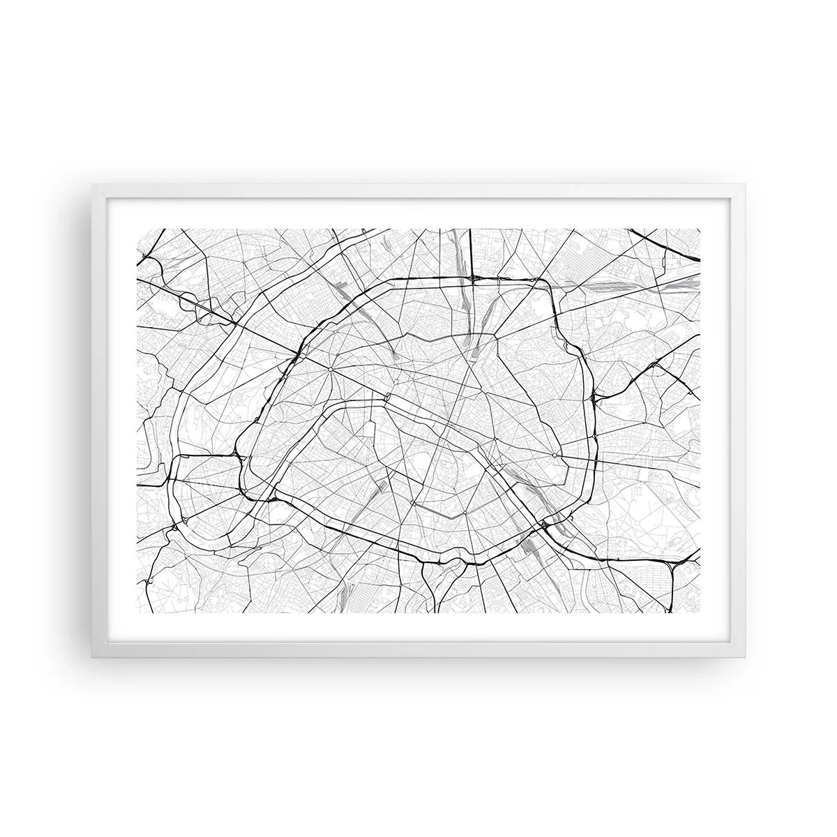 Poster in een witte lijst - Parijs bloem - 70x50 cm