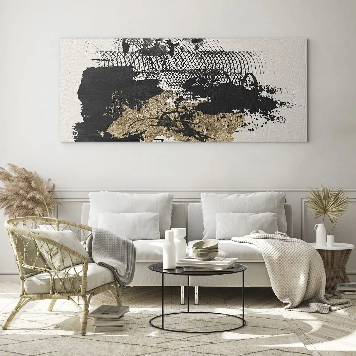 Schilderen op glas - Compositie met passie - 100x40 cm