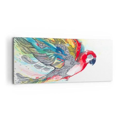 Schilderen op canvas - Leef kleurrijk - 100x40 cm