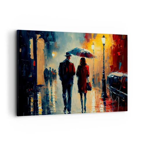 Schilderen op canvas - Stedelijk love strory - 100x70 cm