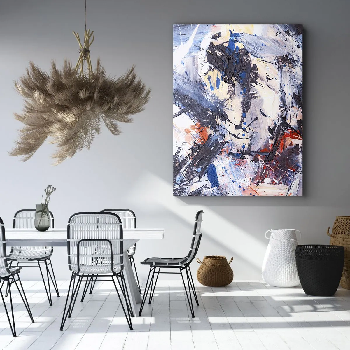Schilderen op canvas - Gekke dans van abstractie - 50x70 cm