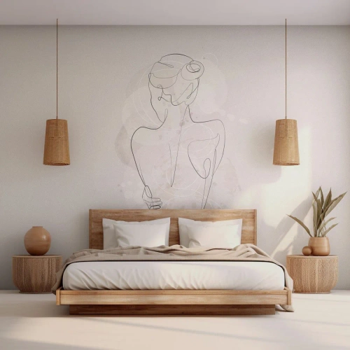 Fotobehang Premium Sand - Als een gevoelig instrument - Vrouw, Lichaam, Grafisch - 200x140 cm