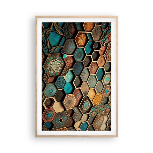 Een poster in een licht eiken lijst - Arabische ornamenten – variatie - 61x91 cm