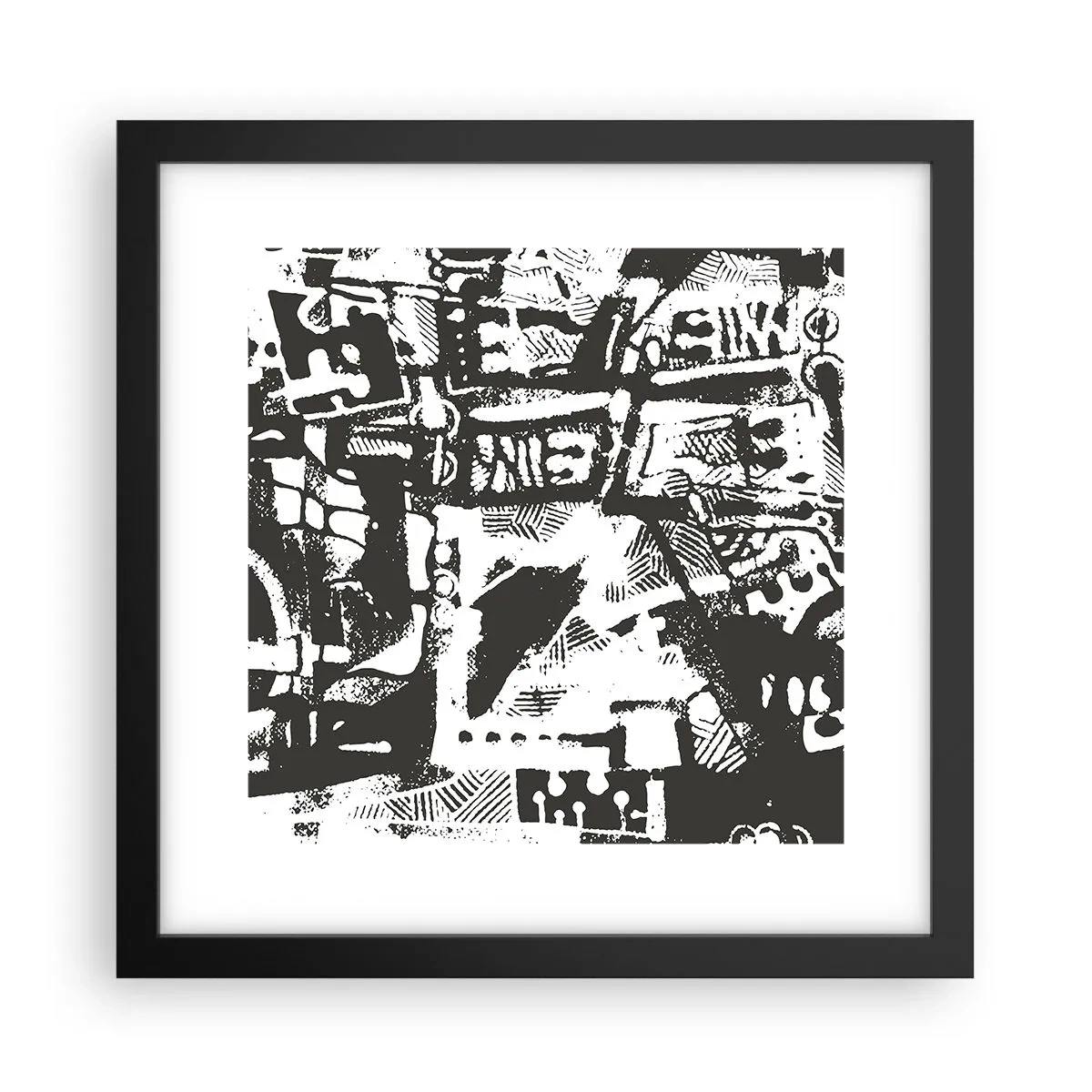 Poster in een zwarte lijst - Orde of chaos? - 30x30 cm