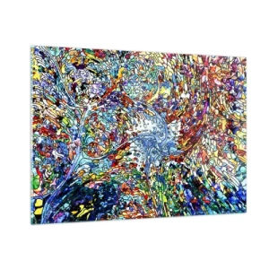 Schilderen op glas - Glas in lood druppel - 100x70 cm