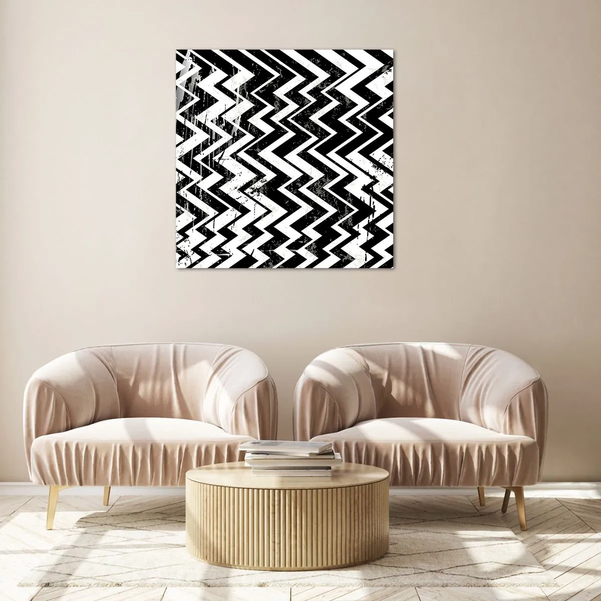 Schilderen op glas - Zyg-wit, zag-zwart - 30x30 cm
