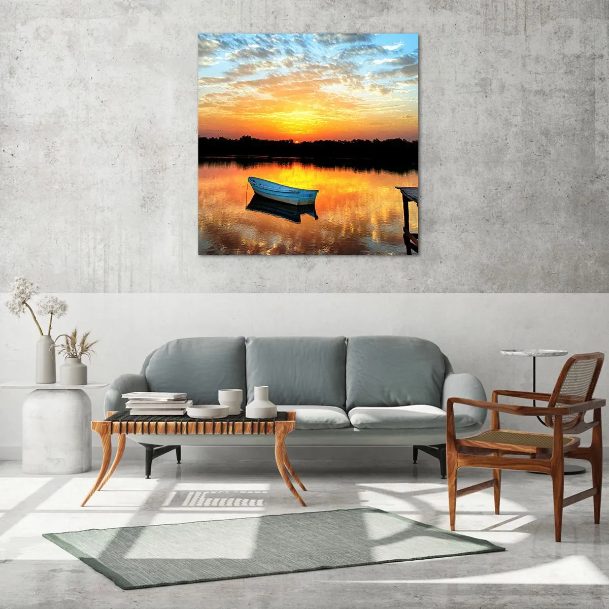 Schilderen op glas - Kijk, luister, mediteer - 50x50 cm