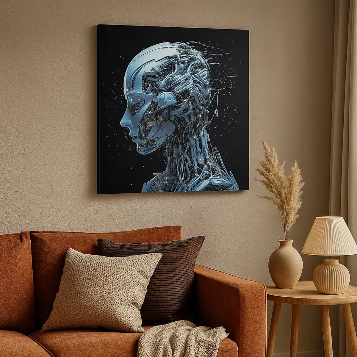 Schilderen op canvas - Technologie is een vrouw - 30x30 cm