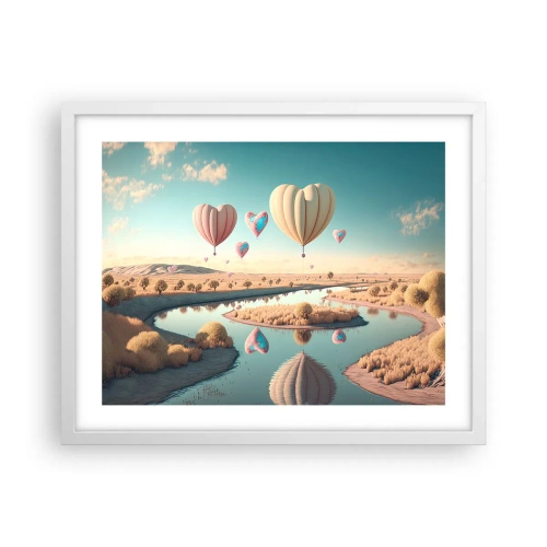 Poster in een witte lijst - Liefde laat je vliegen - 50x40 cm